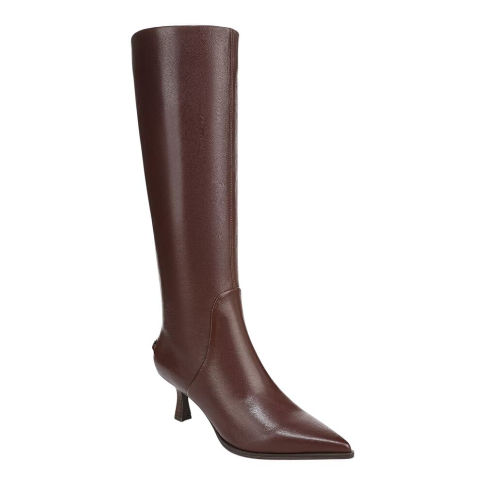 Circus NY Women's Yulia Leather Wide Calf Kitten Heel Boots Brown Size 6